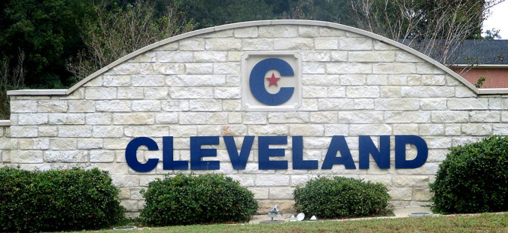 entry sign to cleveland, tx